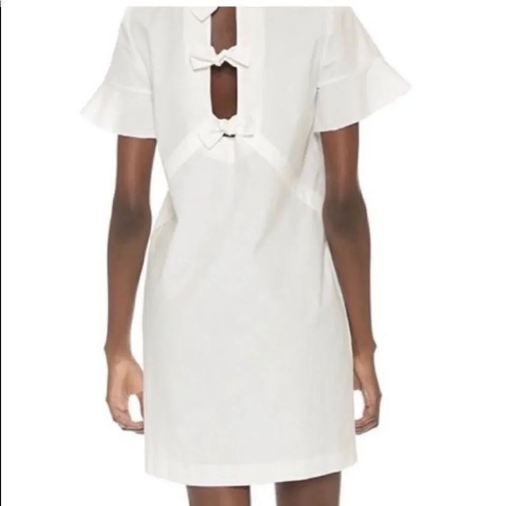 Madewell Tie Back Knot Sheath Flutter Sleeve Dress sz S EUC